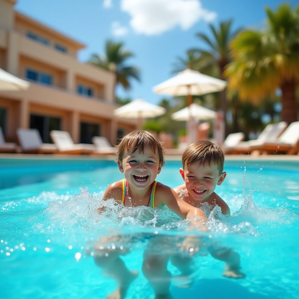 Famille heureuse en vacances